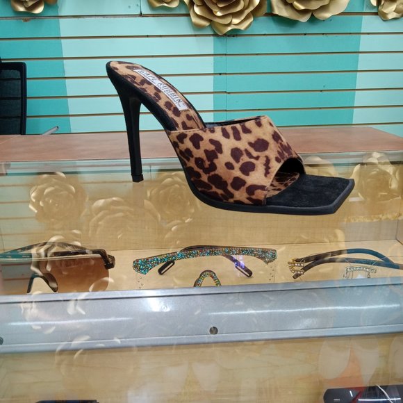New Cape Robbin Leopard Tristen Square Toe 5” Heels Women's 8 - Picture 2 of 5